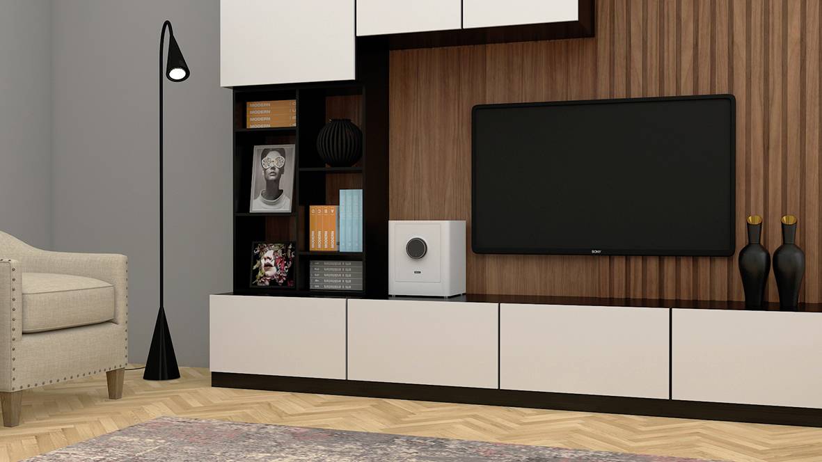 Basi 2020-0001-1000 mySafe Premium 450 Möbeltresor Zahlenschloss, Fingerabdruckschloss Weiß