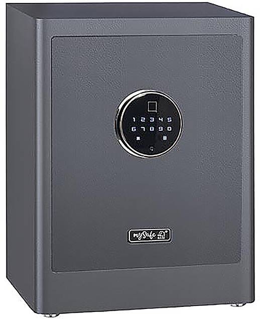 Basi 2020-0001-1200 mySafe Premium 450 Möbeltresor Zahlenschloss, Fingerabdruckschloss Grau