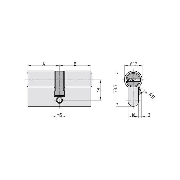 Basi VB5201-1520-0020 Profil-Doppelzylinder 45 / 50mm