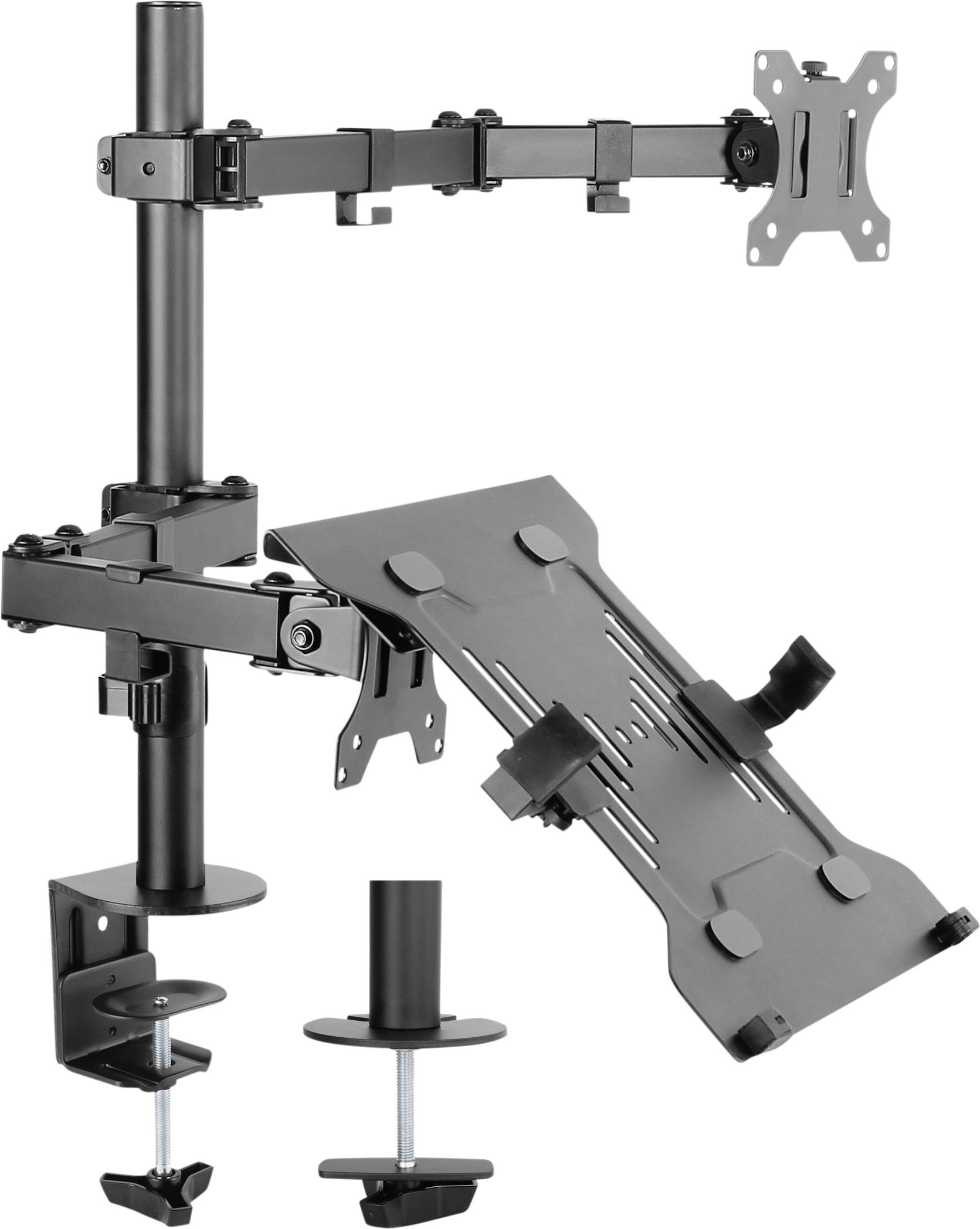SpeaKa Professional SP-MM-302 2fach Monitorhalterung 33,0cm (13") - 81,3cm (32") Schwarz Neigbar+Schwenkbar, Höhenverstellbar