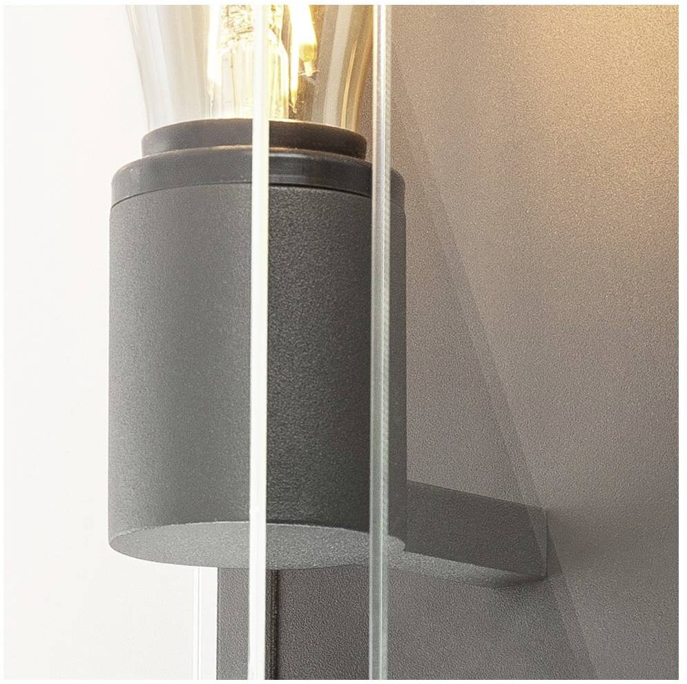 SLV QUADRULO 1002403 Außenwandleuchte E27 Anthrazit, Klar