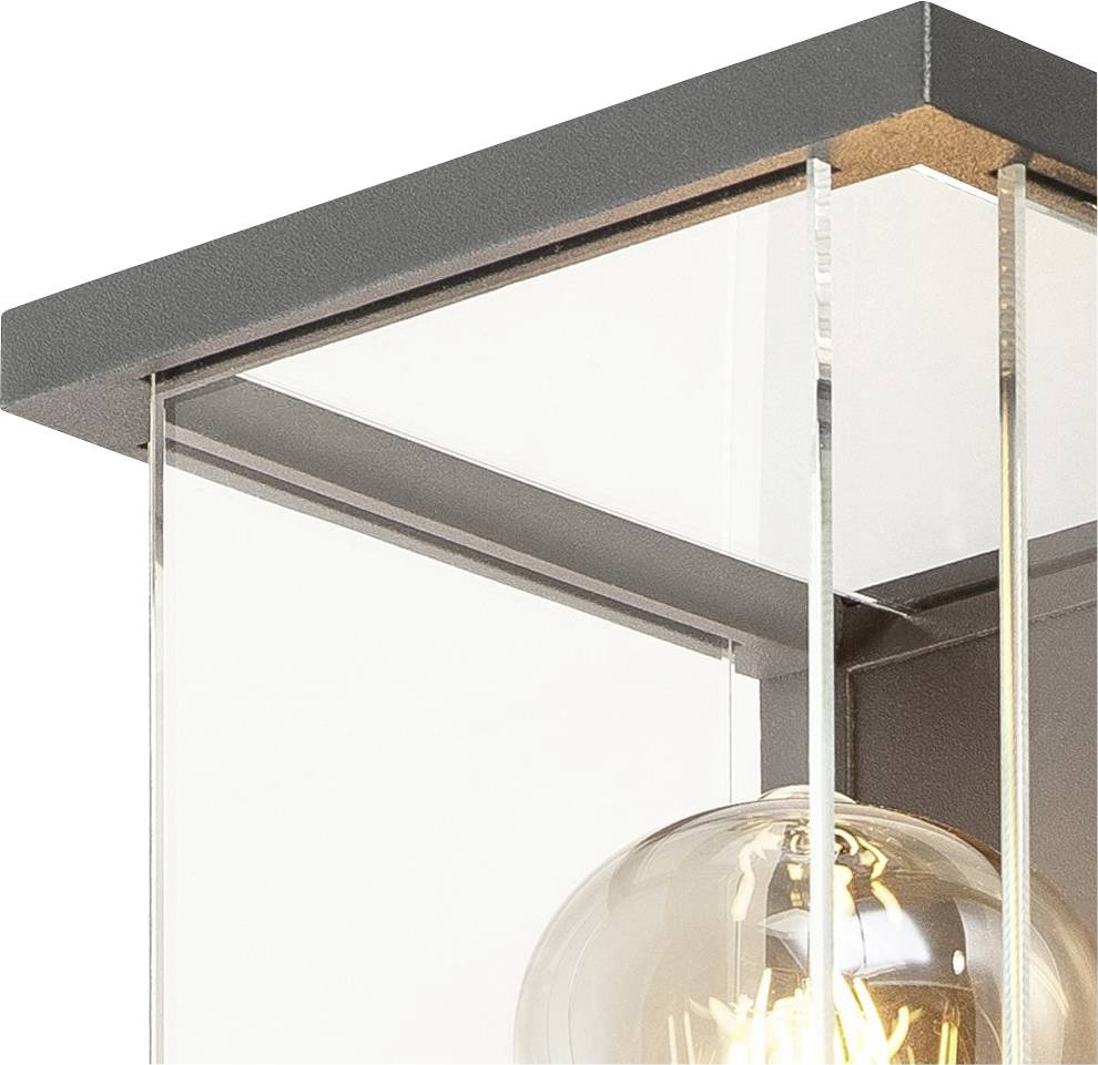 SLV QUADRULO 1002403 Außenwandleuchte E27 Anthrazit, Klar