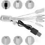 Eaxus 5in1 USB 2.0 Ladekbael mit Mini, Micro USB Stecker, Typ C, 8-pin, Kupplung Ladekabel Eaxus 5in1 USB 2.0 Ladekbael mit Mini, Micro USB Stecker, Typ C, 8-pin, Kupplung Ladekabel