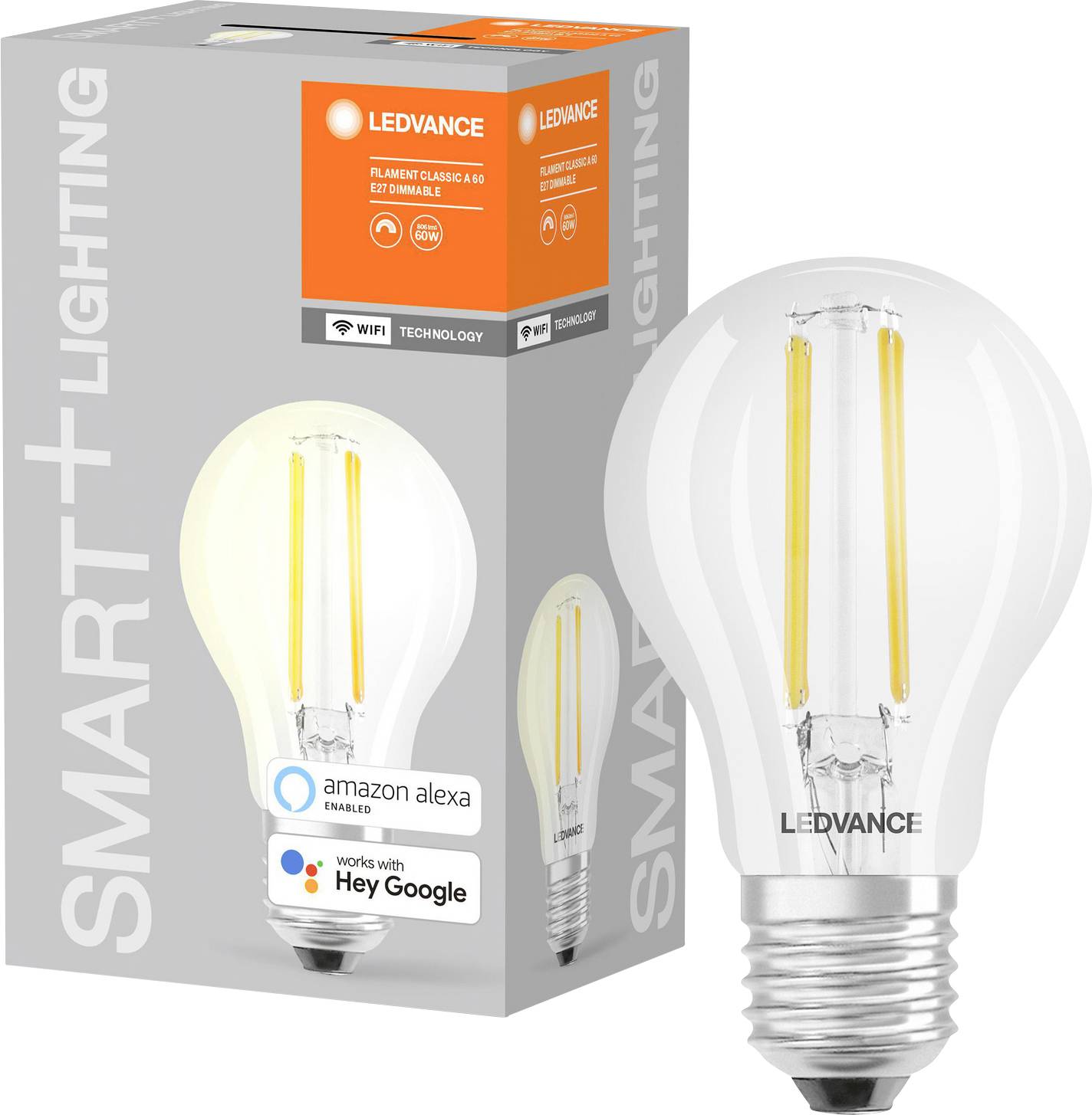 LEDVANCE SMART+ EEK: E (A - G) SMARTWF A60D 6W/827 230VFILCLE274X1LEDV E27 6W Warmweiß
