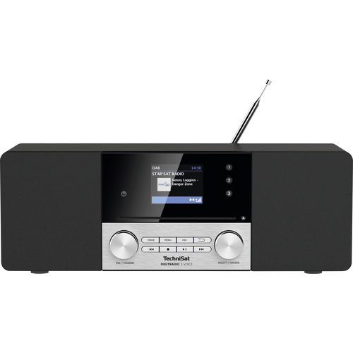 TechniSat DIGITRADIO 3 VOICE Tischradio DAB+, UKW AUX, CD, USB Akku-Ladefunktion, Barrierefrei, Ink