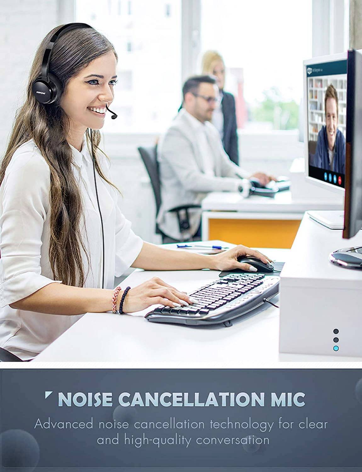 Mipow 071 Computer On Ear Headset kabelgebunden Stereo Weiß Mikrofon-Rauschunterdrückung Lautstärkeregelung