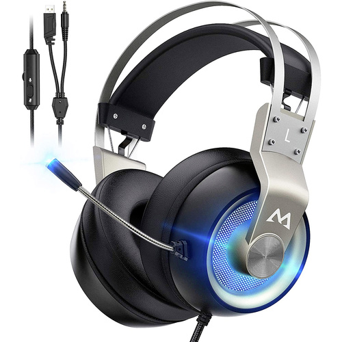 Mipow EG3 Pro Gaming Over Ear Headset kabelgebunden 7.1 Surround Schwarz Mikrofon-Rauschunterdrücku