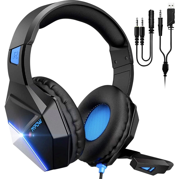 Mipow EG10 Gaming Over Ear Headset kabelgebunden Stereo Schwarz, Blau Mikrofon-Rauschunterdrückung Mikrofon-Stummschaltung Mipow EG10 Gaming Over Ear Headset kabelgebunden Stereo Schwarz, Blau Mikrofon-Rauschunterdrückung Mikrofon-Stummschaltung