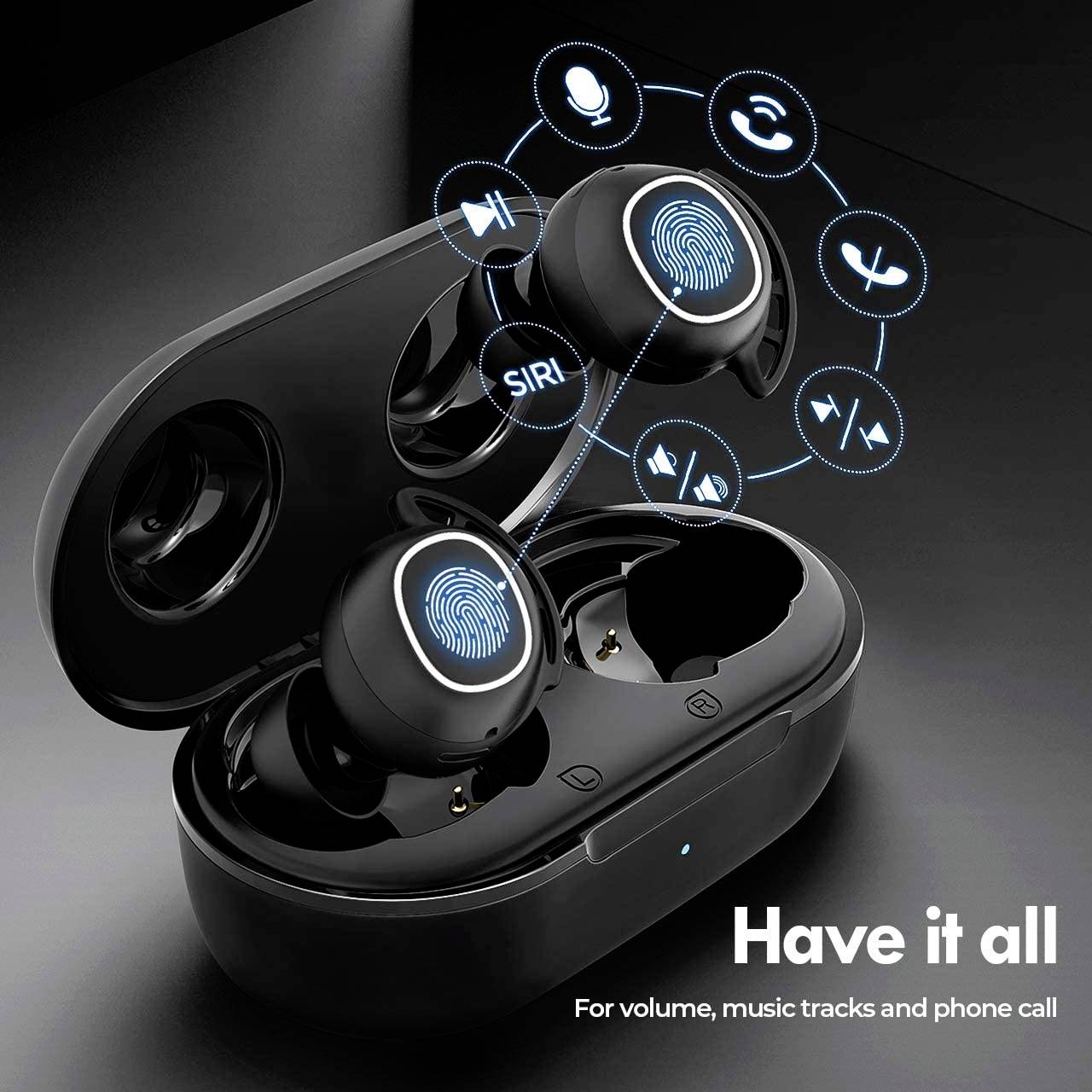 Mpow M30 TWS In Ear Kopfhörer Bluetooth® Schwarz Schweißresistent, Lautstärkeregelung Sport