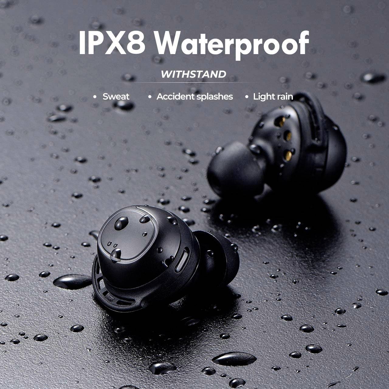 Mpow M30 TWS In Ear Kopfhörer Bluetooth® Schwarz Schweißresistent, Lautstärkeregelung Sport