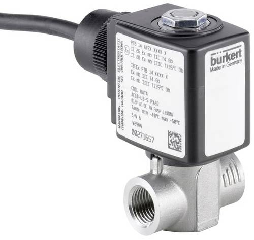Bürkert Kolbenventil 380825 6240 230V G 1/2 Muffe Nennweite (Details) 12mm Ruhestellung geschlossen 1St.