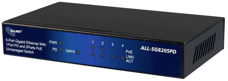Allnet ALL-SG8205PD Netzwerk Switch ALL-SG8205PD 4+1 Port PoE-Funktion