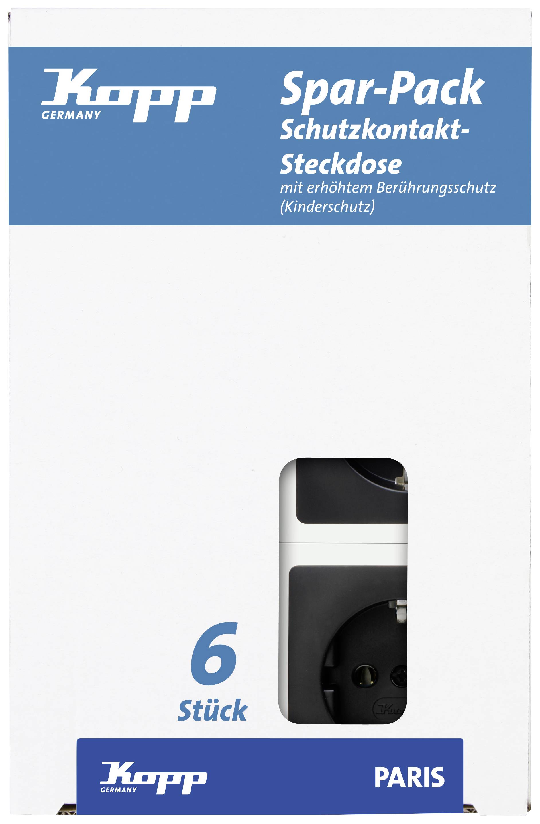 Kopp Einsatz Steckdose Paris Schwarz (matt) 920750014 1St.