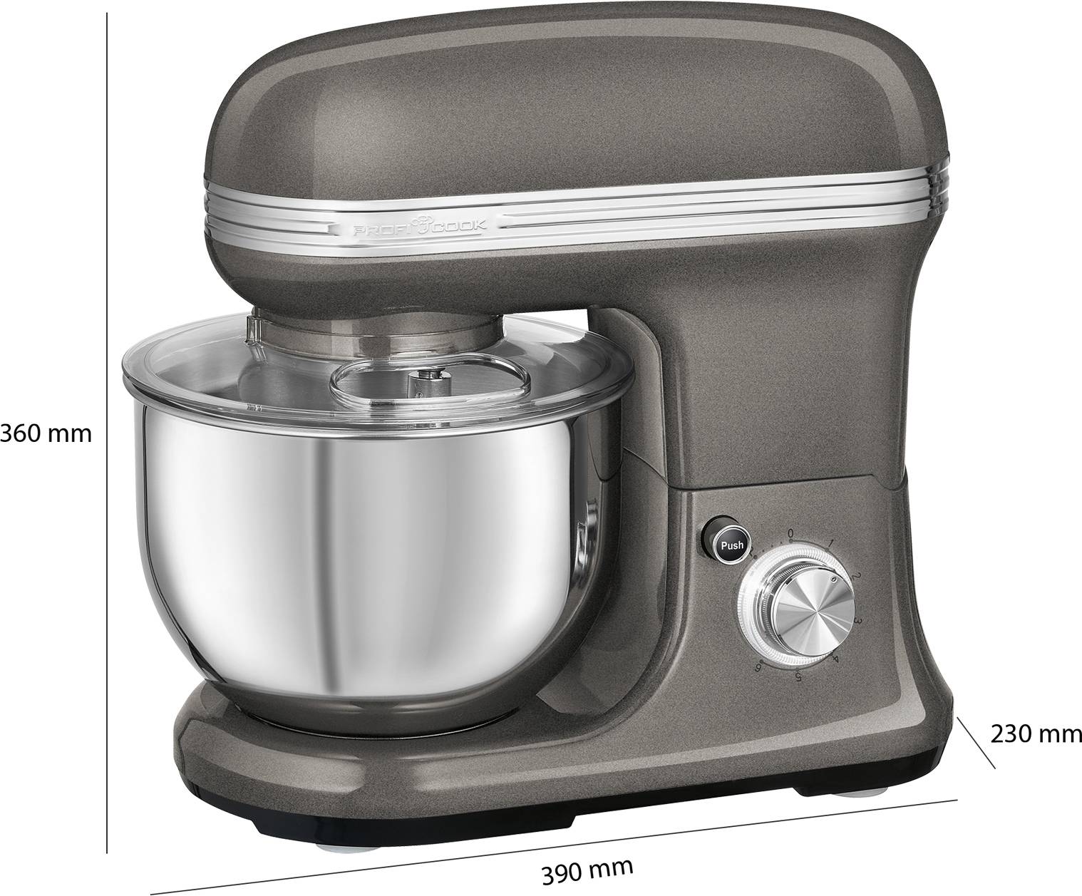 Profi Cook PC-KM 1197 anthrazit Küchenmaschine 1200 W Anthrazit