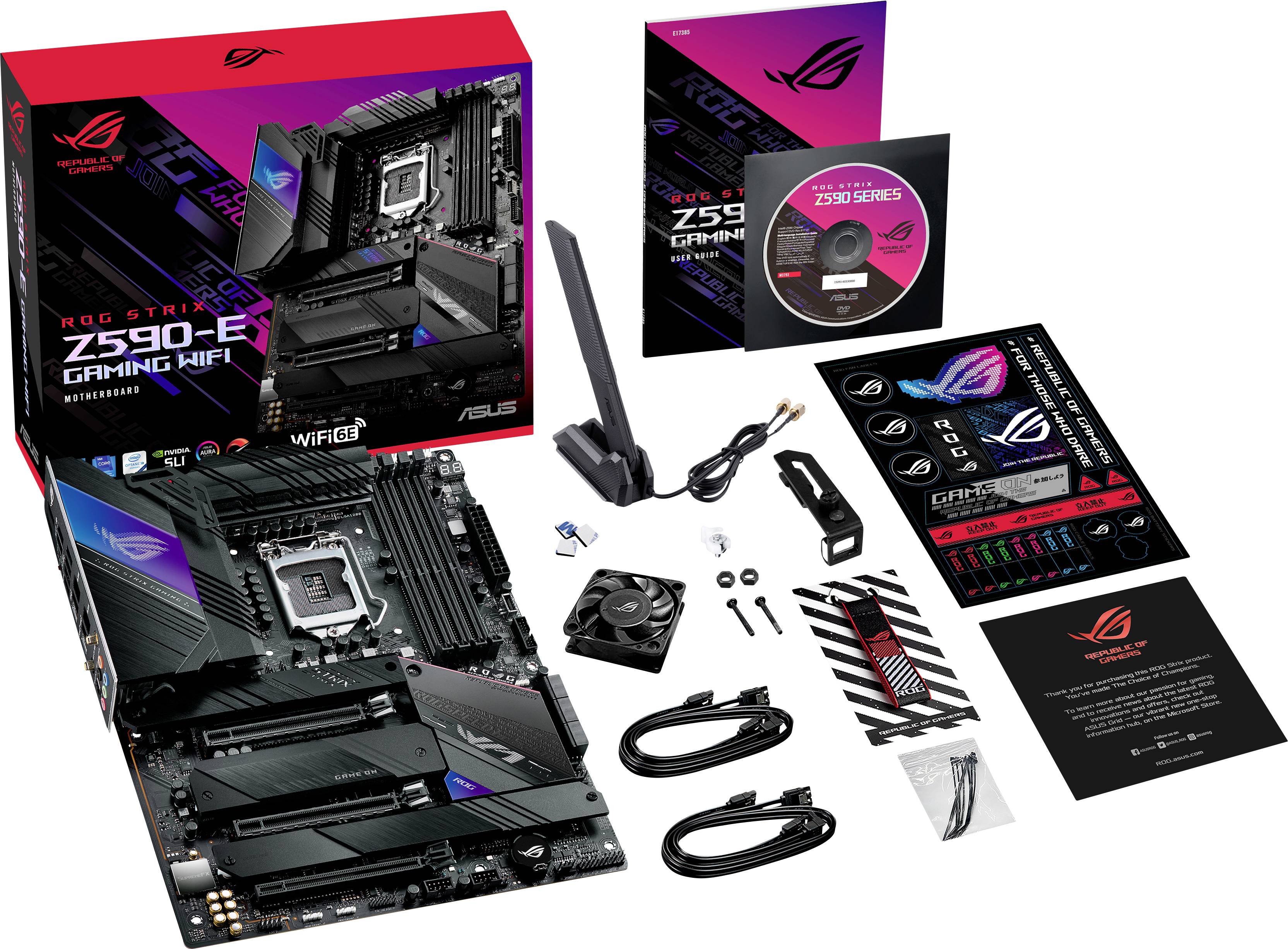 Asus ROG STRIX Z590-E GAMING WIFI Mainboard Sockel (PC) Intel® LGA 1200 Formfaktor (Details) ATX Mainboard-Chipsatz Intel® Z590