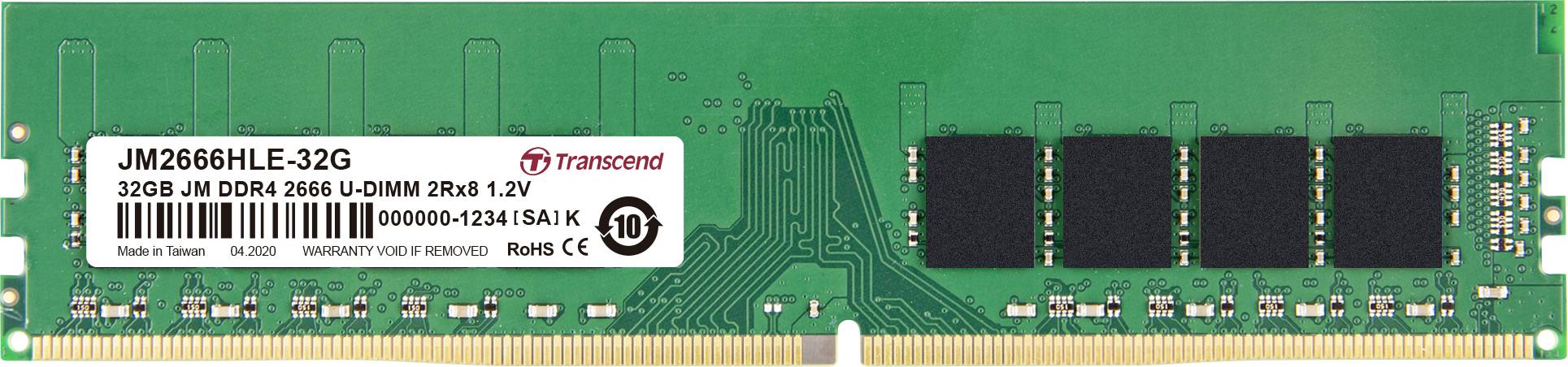 Transcend JetRAM PC-Arbeitsspeicher Modul DDR4 32 GB 1 x 32 GB 2666 MHz 288pin DIMM CL19 JM2666HLE-32G