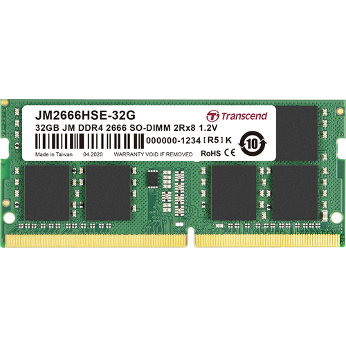 Transcend JetRAM Laptop-Arbeitsspeicher Modul DDR4 32 GB 1 x 32 GB Non-ECC 2666 MHz 260pin SO-DIMM