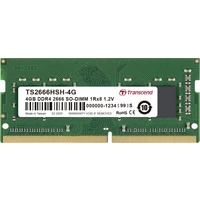 Transcend Laptop-Arbeitsspeicher Modul DDR4 4 GB 1 x 4 GB Non-ECC 2666 MHz 260pin SO-DIMM CL19 TS2666HSH-4G Transcend Laptop-Arbeitsspeicher Modul DDR4 4 GB 1 x 4 GB Non-ECC 2666 MHz 260pin SO-DIMM CL19 TS2666HSH-4G