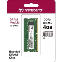 Transcend Laptop-Arbeitsspeicher Modul DDR4 4 GB 1 x 4 GB Non-ECC 2666 MHz 260pin SO-DIMM CL19 TS2666HSH-4G Transcend Laptop-Arbeitsspeicher Modul DDR4 4 GB 1 x 4 GB Non-ECC 2666 MHz 260pin SO-DIMM CL19 TS2666HSH-4G
