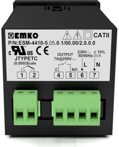 Emko ESM-4410.5.12.0.1/00.00/2.0.0.0 2-Punkt-Regler Temperaturregler PTC -50 bis 130°C Relais 7A (L x B x H) 95 x 48 x 48mm