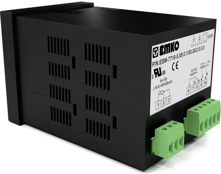 Emko ESM-7710.5.14.0.1/01.00/2.0.0.0 2-Punkt-Regler Temperaturregler Pt1000 -50 bis 400°C Relais 7A (L x B x H) 95 x 72 x 72mm