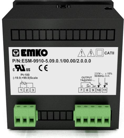 Emko ESM-9910.5.12.0.1/01.00/2.0.0.0 2-Punkt-Regler Temperaturregler PTC -50 bis 130°C Relais 7A (L x B x H) 96 x 96 x 96mm