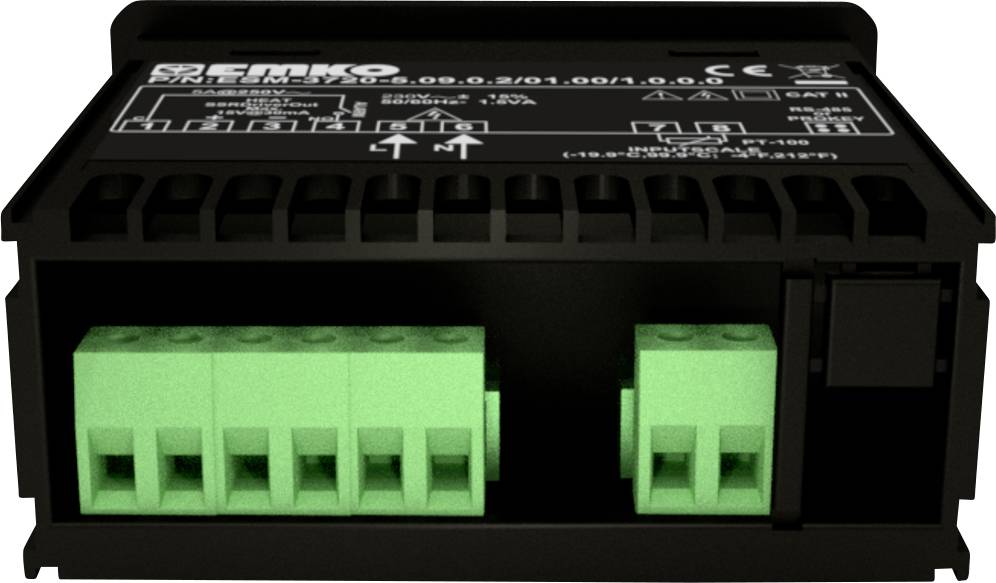 Emko ESM-3720.8.12.0.1/01.00/1.0.0.0 2-Punkt und PID Regler Temperaturregler PTC -50 bis 130°C Relais 16A (L x B x H) 65 x 76
