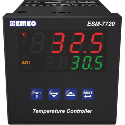 Emko ESM-7720.2.20.0.1/01.02/0.0.0.0 2-Punkt, P, PI, PD, PID Temperaturregler Pt100, J, K, R, S, T -200 bis 1700°C Relais 5
