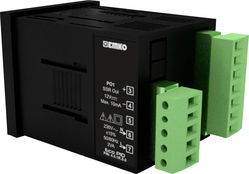 Emko ecoPID.4.6.2R.S.485 Temperaturregler Pt100, J, K, R, S, T, L -199 bis +999°C Relais 5 A, SSR (L x B x H) 90 x 48 x 48mm