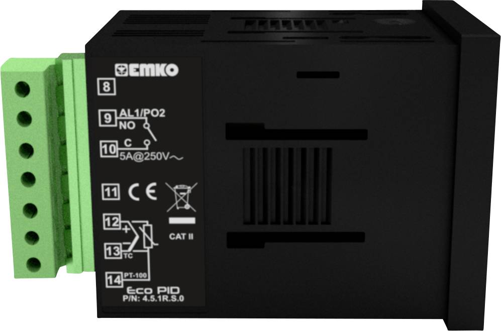 Emko ecoPID.4.5.2R.S.485 Temperaturregler Pt100, J, K, R, S, T, L -199 bis +999°C Relais 5 A, SSR (L x B x H) 90 x 48 x 48mm