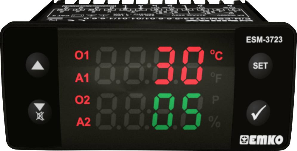 Emko ESM-3723.8.6.6.0.1/01.01/1.0.0.0 2-Punkt und PID Regler Temperaturregler Relais 5A (L x B x H) 65 x 76 x 35mm