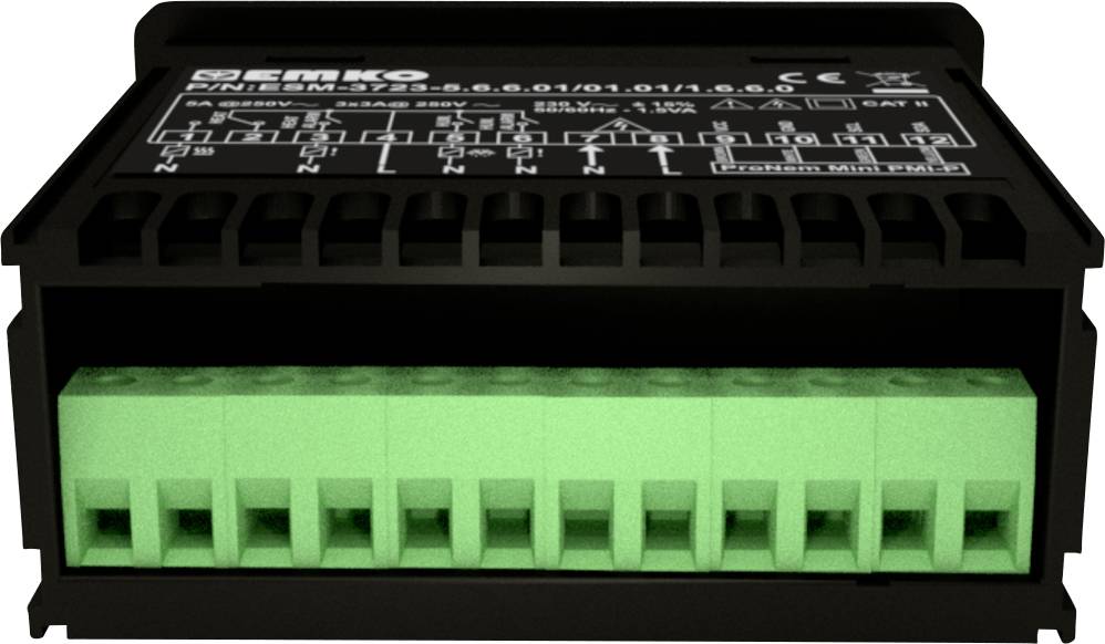Emko ESM-3723.8.3.5.0.1/01.01/1.0.0.0 2-Punkt und PID Regler Temperaturregler NTC 0 bis 100°C Relais 5A (L x B x H) 65 x 76 x 35mm