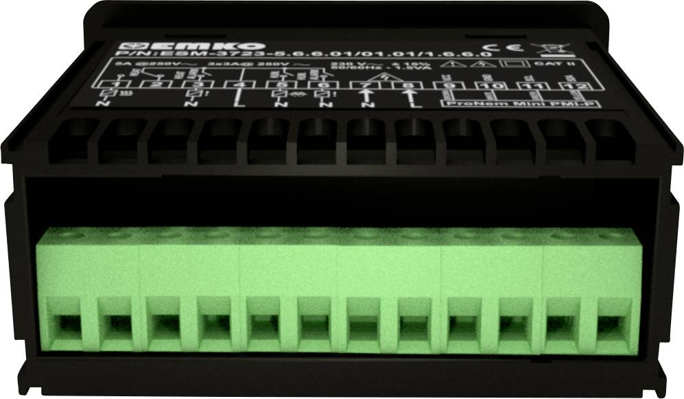 Emko ESM-3723.8.2.5.0.1/01.01/1.0.0.0 2-Punkt und PID Regler Temperaturregler PTC 0 bis 100°C Relais 5A (L x B x H) 65 x 76 x 35mm