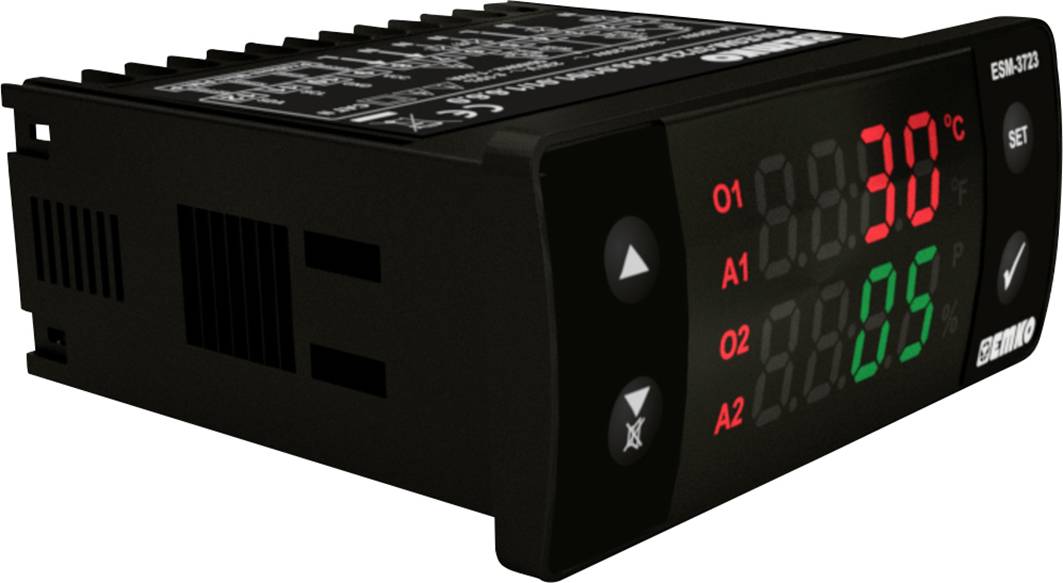 Emko ESM-3723.8.2.5.0.1/01.01/1.0.0.0 2-Punkt und PID Regler Temperaturregler PTC 0 bis 100°C Relais 5A (L x B x H) 65 x 76 x 35mm