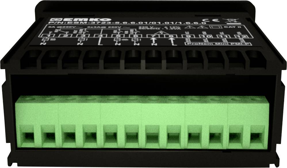Emko ESM-3723.2.3.5.0.1/01.01/1.0.0.0 2-Punkt und PID Regler Temperaturregler NTC 0 bis 100°C Relais 5A (L x B x H) 65 x 76 x 35mm