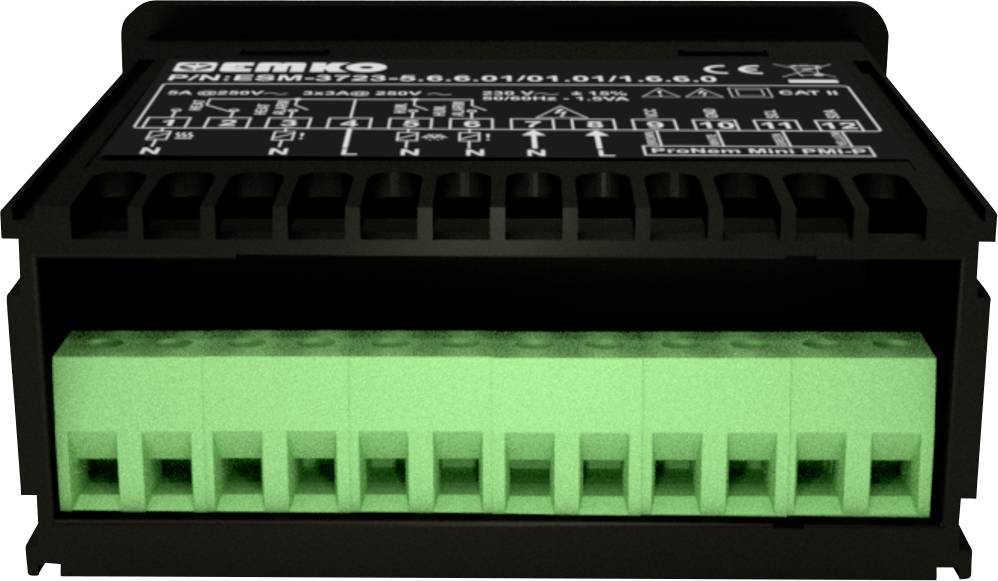 Emko ESM-3723.2.2.5.0.1/01.01/1.0.0.0 2-Punkt und PID Regler Temperaturregler PTC 0 bis 100°C Relais 5A (L x B x H) 65 x 76 x 35mm