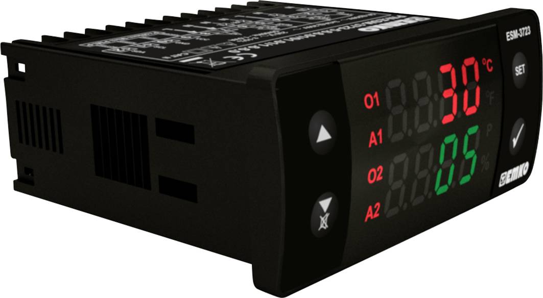 Emko ESM-3723.2.2.5.0.1/01.01/1.0.0.0 2-Punkt und PID Regler Temperaturregler PTC 0 bis 100°C Relais 5A (L x B x H) 65 x 76 x 35mm