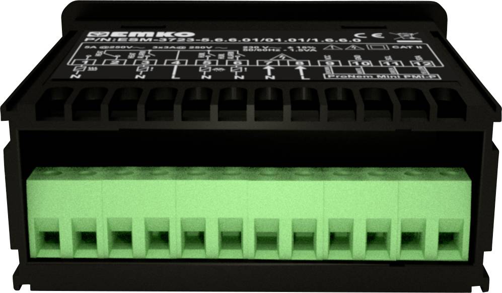 Emko ESM-3723.8.1.5.0.1/01.01/1.0.0.0 2-Punkt und PID Regler Temperaturregler Pt100 0 bis 100°C Relais 5A (L x B x H) 65 x 76