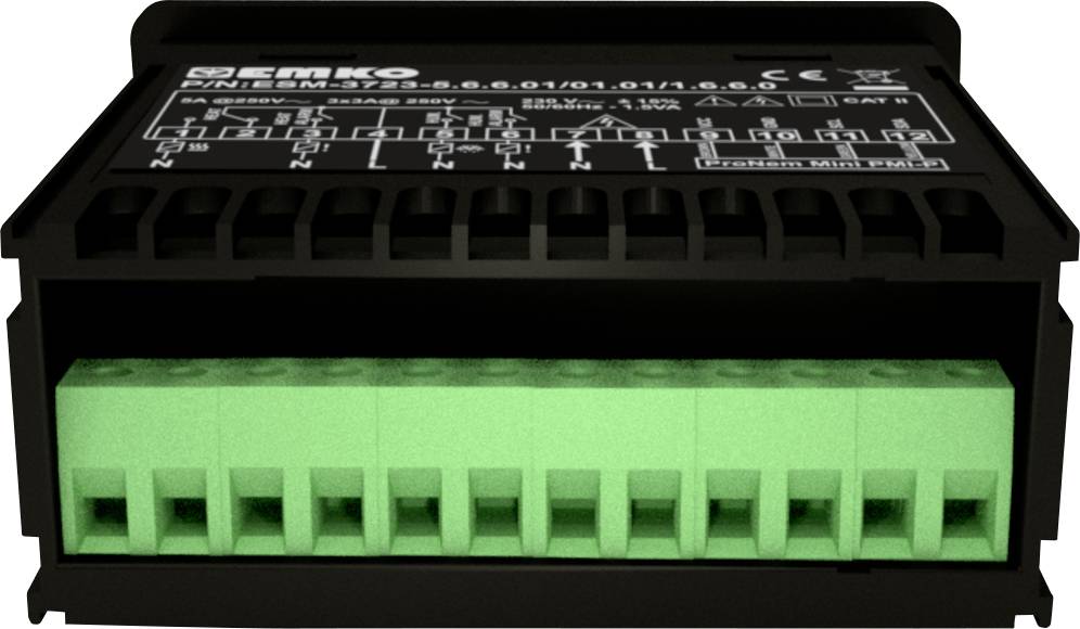 Emko ESM-3723.2.1.5.0.1/01.01/1.0.0.0 2-Punkt und PID Regler Temperaturregler Pt100 0 bis 100°C Relais 5A (L x B x H) 65 x 76