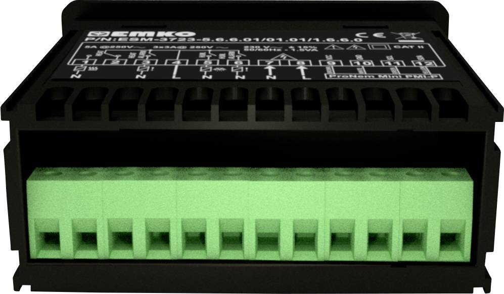 Emko ESM-3723.5.2.5.0.1/01.01/1.0.0.0 2-Punkt und PID Regler Temperaturregler PTC 0 bis 100°C Relais 5A (L x B x H) 65 x 76 x 35mm
