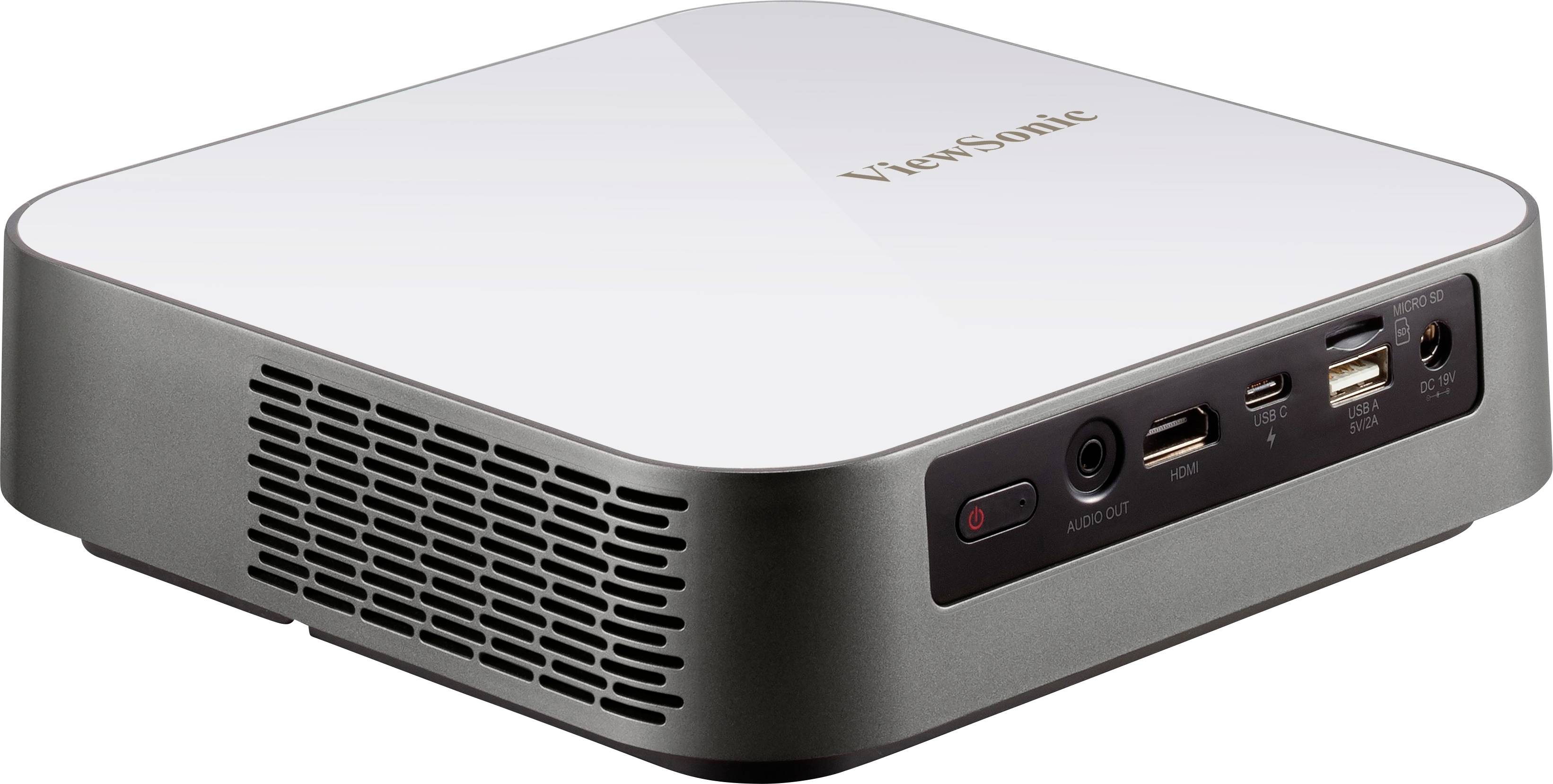 Viewsonic Beamer M2E LED 1000 lm 1920 x 1080 Full HD Direct Power on/off, Full HD, Integrierter Lautsprecher, Micro-USB Typ-C, WLAN, mit