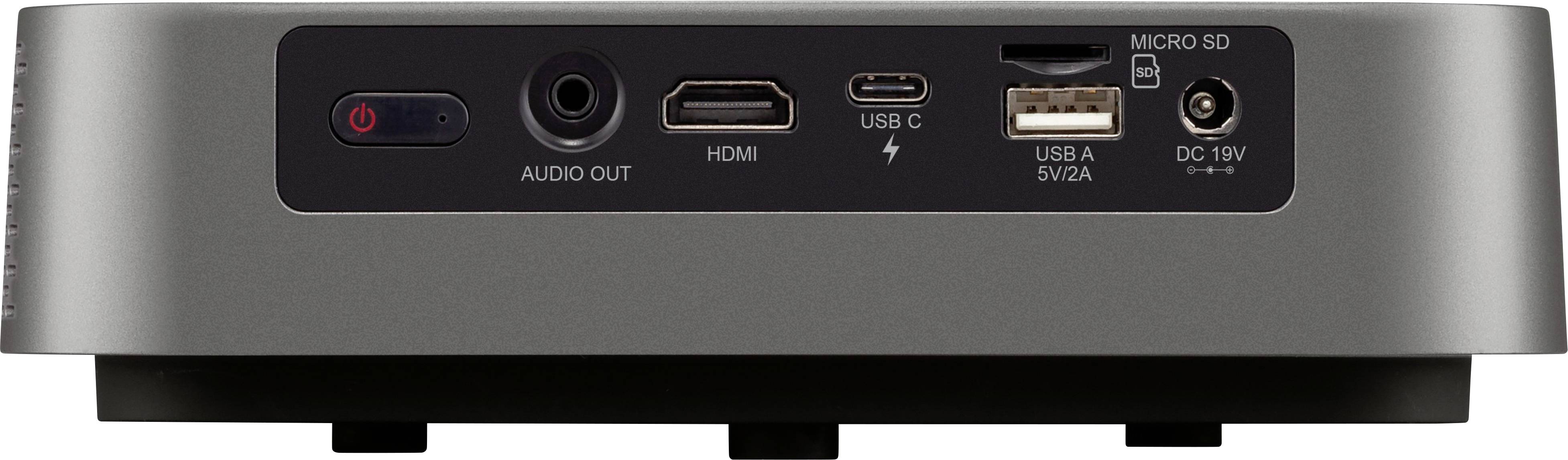 Viewsonic Beamer M2E LED 1000 lm 1920 x 1080 Full HD Direct Power on/off, Full HD, Integrierter Lautsprecher, Micro-USB Typ-C, WLAN, mit