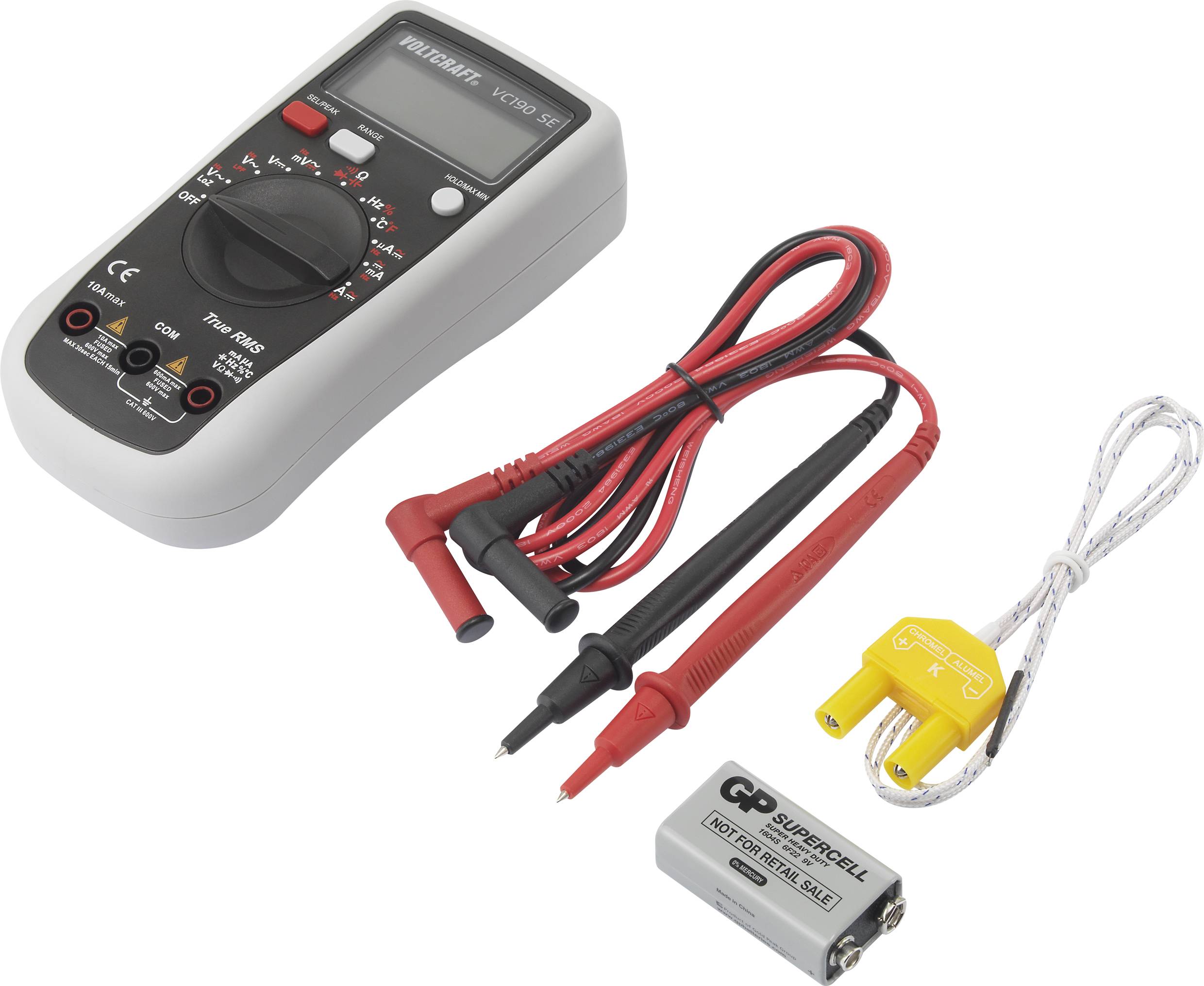 VOLTCRAFT VC190 SE Hand-Multimeter digital CAT III 600V Anzeige (Counts): 6000