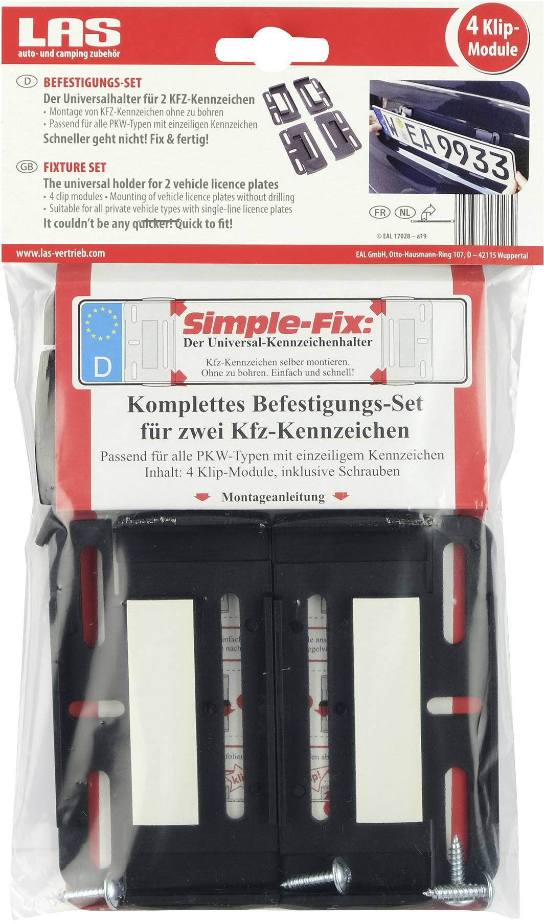 Eufab Kennzeichenhalter (L x B x H) 2 x 16 x 27cm