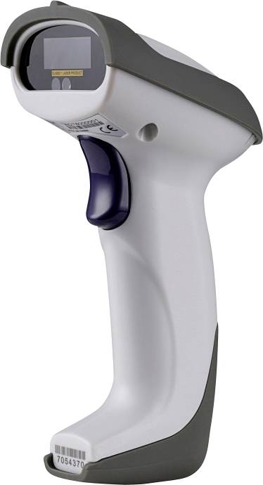 KP1101: Advanced Plus 1D Barcode-Scanner Kabelgebunden 1D Laser Schwarz/Grau Hand-Scanner inkl. Standfuß USB, RJ45, RS232