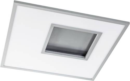 WOFI Matt 2flg 9485.02.70.8600 LED-Deckenleuchte Silber 25W Dimmbar, Per App steuerbar, Mit Fernbedi