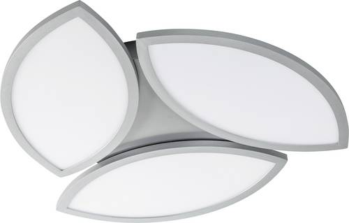 WOFI Kirk 3flg 9486.03.70.8680 LED-Deckenleuchte Silber 25W App steuerbar, Dimmbar, Mit Fernbedienun