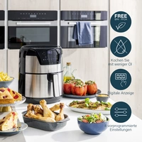 Princess 01.182026.01.001 Heißluft-Fritteuse 4.5l 1500W Überhitzungsschutz, Timerfunktion, mit Display Schwarz/Silber Princess 01.182026.01.001 Heißluft-Fritteuse 4.5l 1500W Überhitzungsschutz, Timerfunktion, mit Display Schwarz/Silber