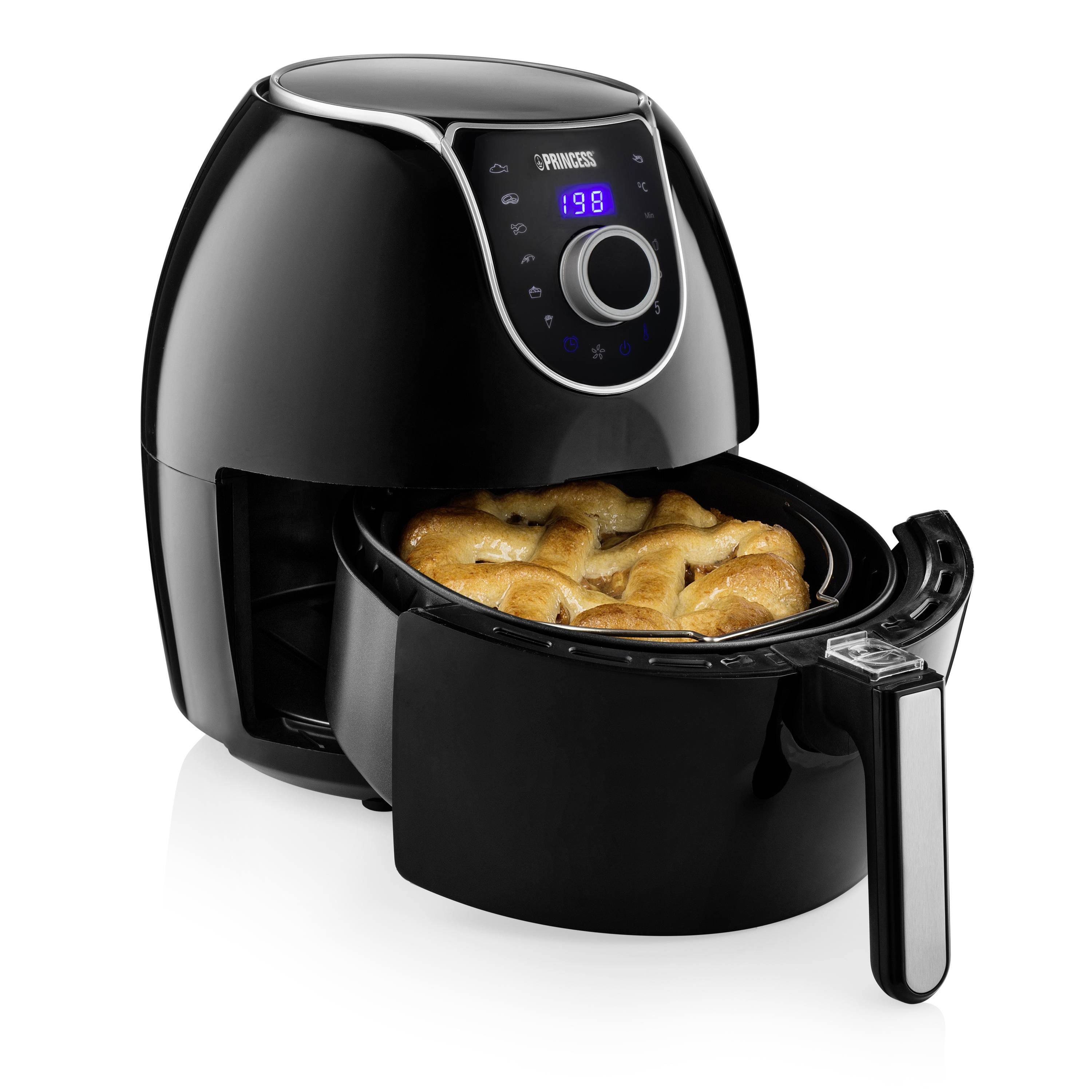 Princess 01.182055.01.001 Heißluft-Fritteuse 5.2 l 1700 W Antihaftbeschichtung, mit Display, Timerfunktion Schwarz