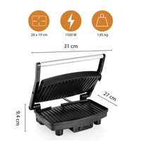Tristar GR-2856 Elektro Kontaktgrill Kontrollleuchte, Antihaftbeschichtung Schwarz Tristar GR-2856 Elektro Kontaktgrill Kontrollleuchte, Antihaftbeschichtung Schwarz
